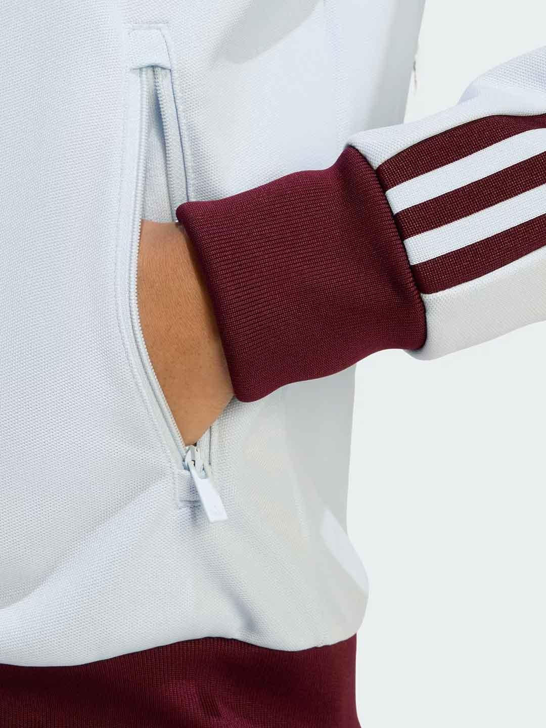 Adidas felpa celeste con bande bordeaux