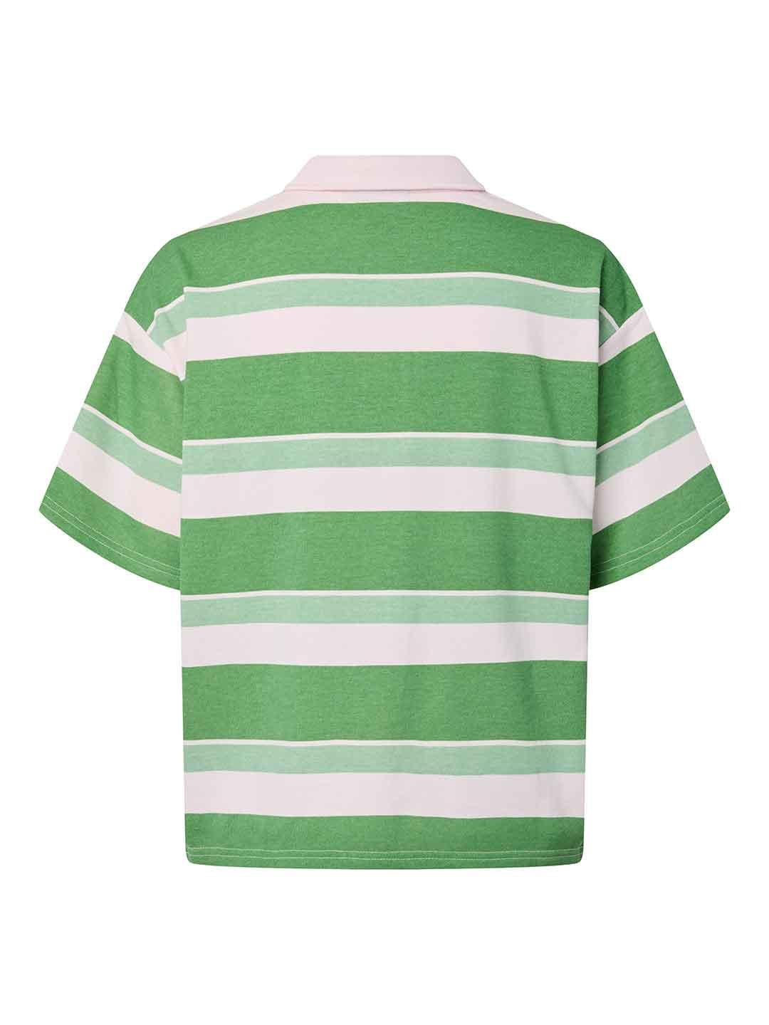 Pieces t-shirt verde a righe
