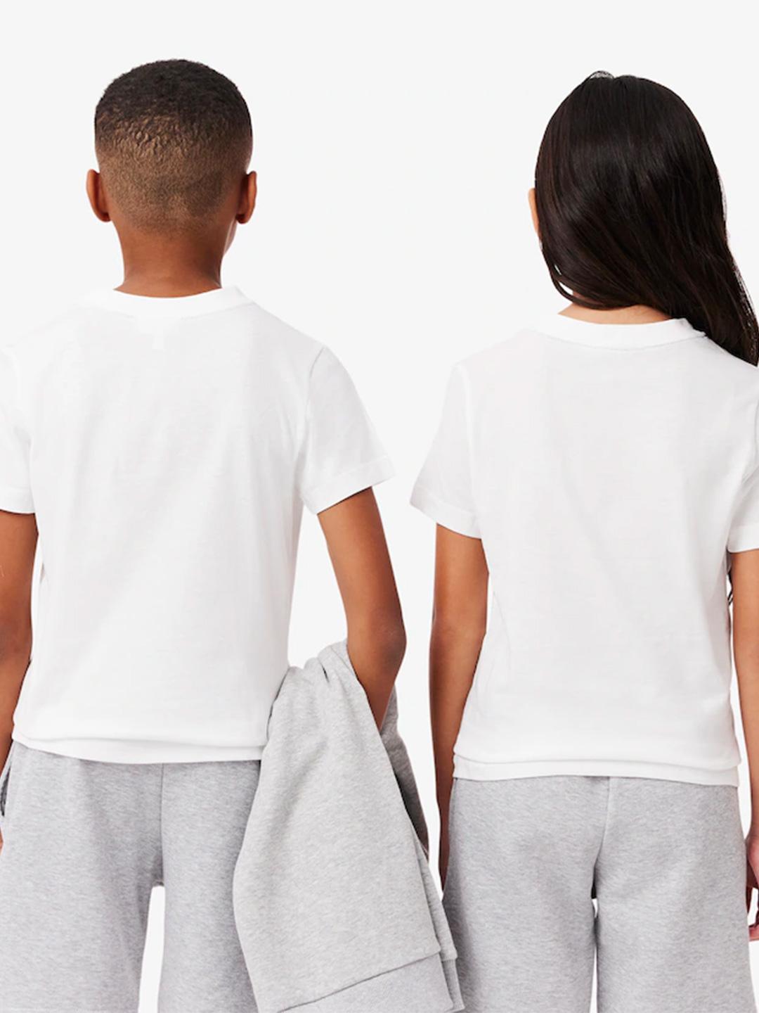 Lacoste t-shirt kids bianco con logo piccolo