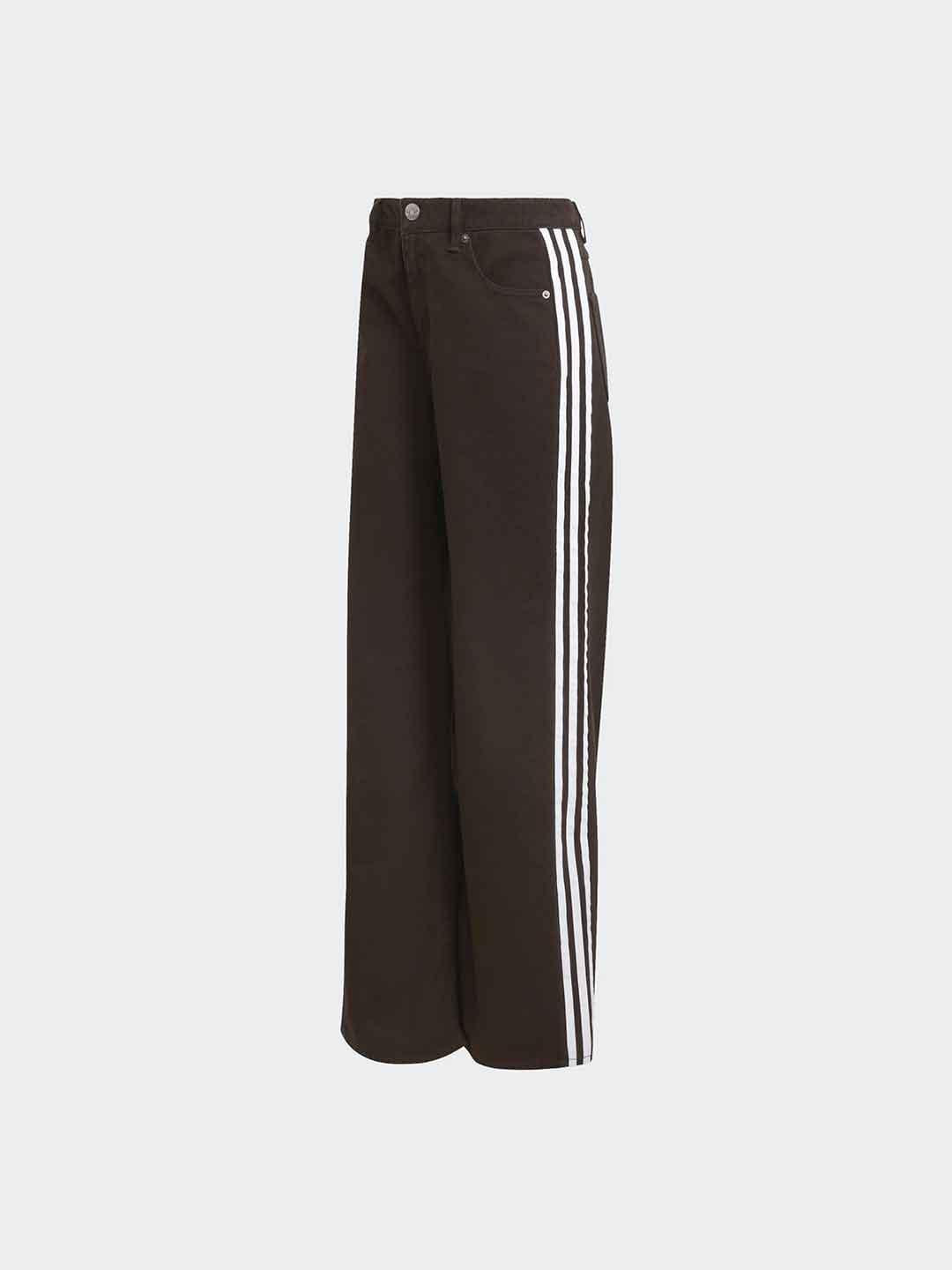 Adidas jeans marorne con bande bianche