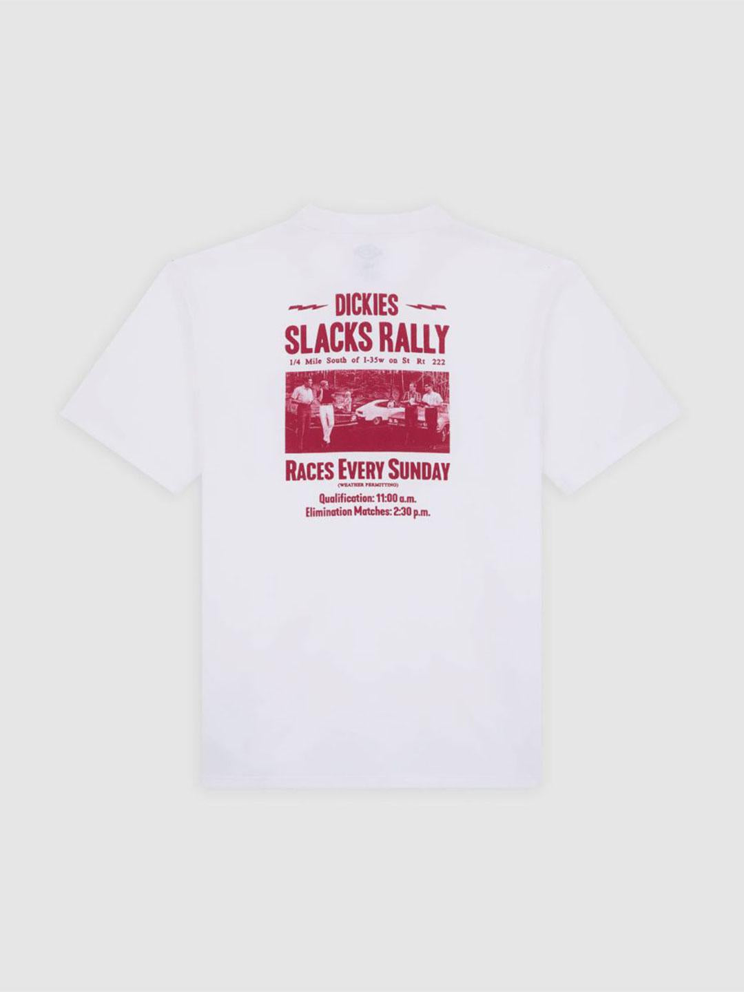 Dickies Slacks Rally t-shirt bianco con stampe rosso