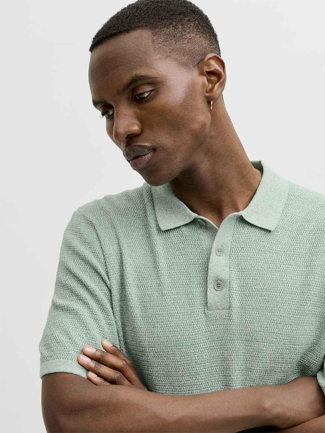 Jack & Jones polo verde con bottoni