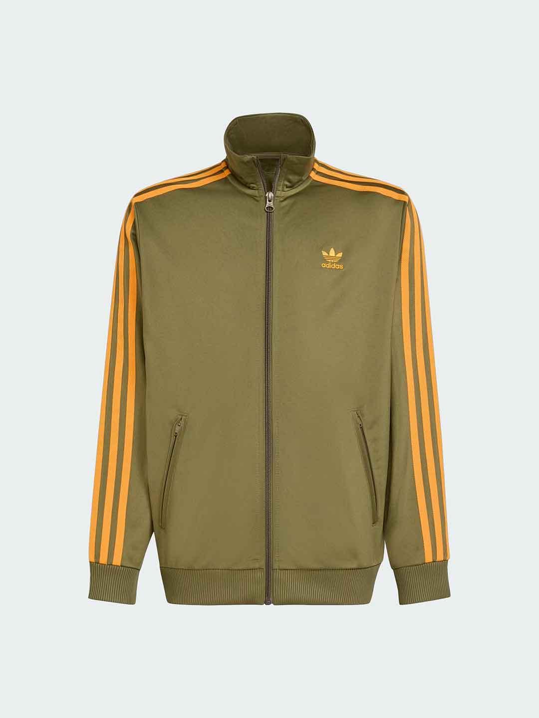 Adidas felpa kids verde con bande arancio