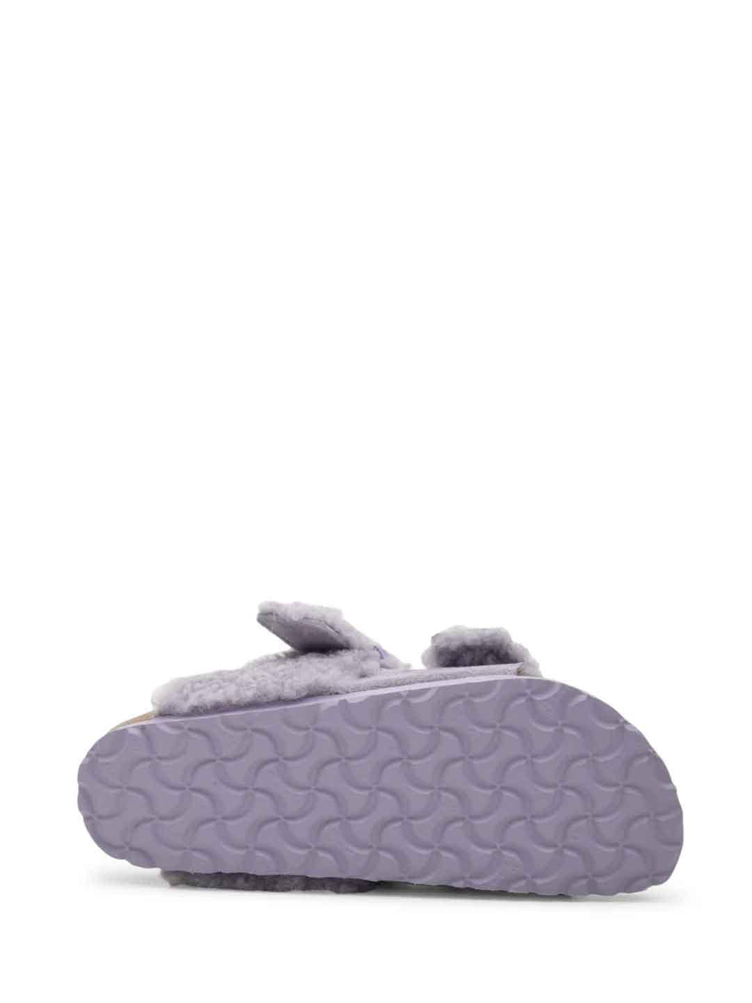 Birkenstock Arizona sandali lilla con pelliccia