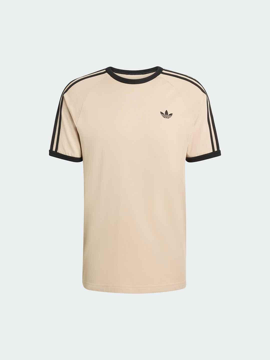 Adidas 3 stripes t-shirt beige