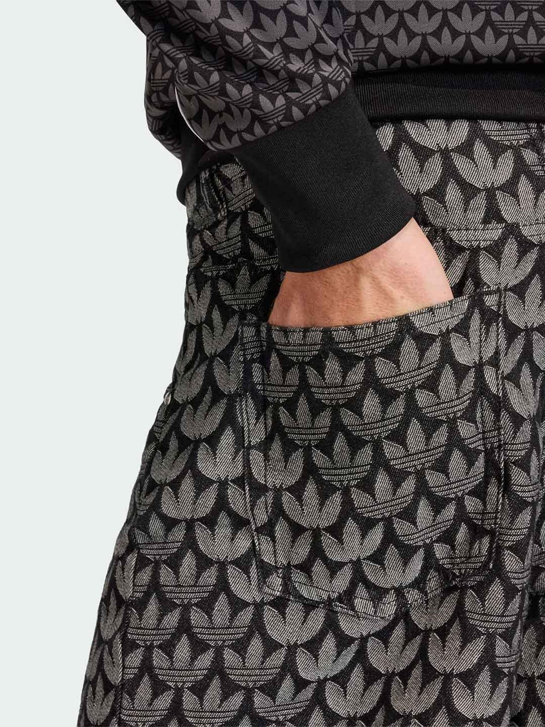 Adidas jeans nero multilogo