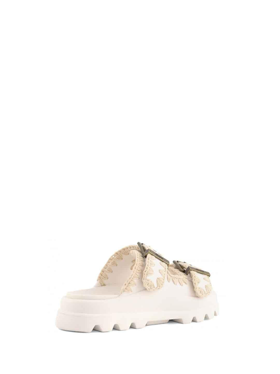 Mou Eva Slide Two Buckles sandali bianco