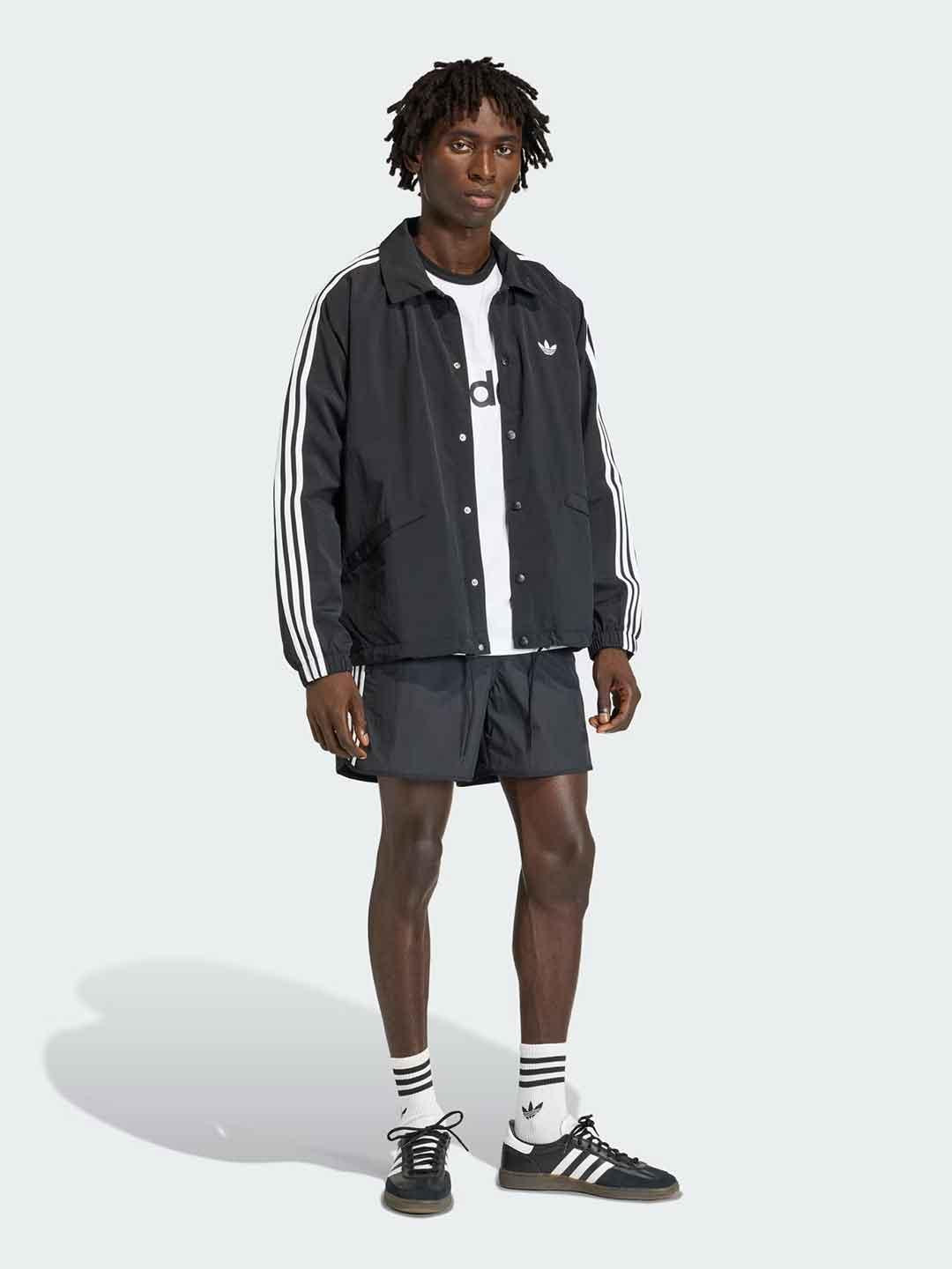 Adidas giubbino nero con bande bianche