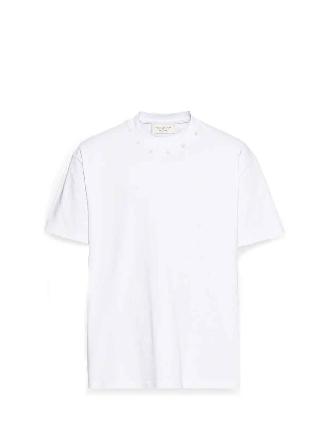Yes London t-shirt kids bianco con borchie
