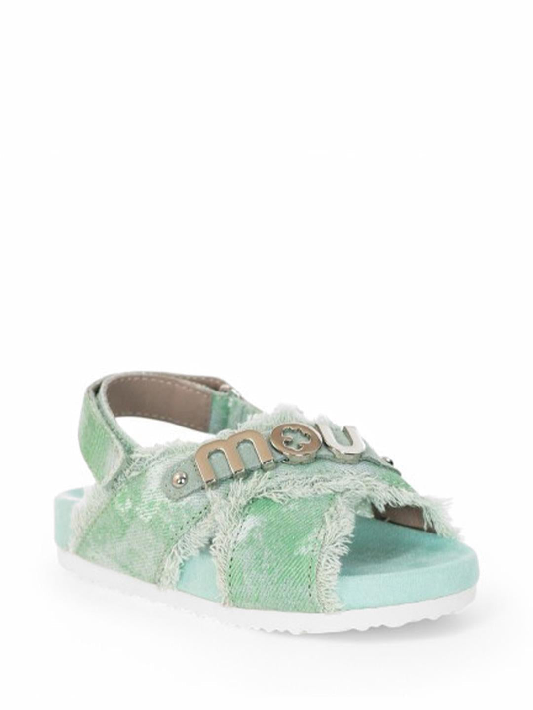 Mou Bio sandali kids verde in jeans