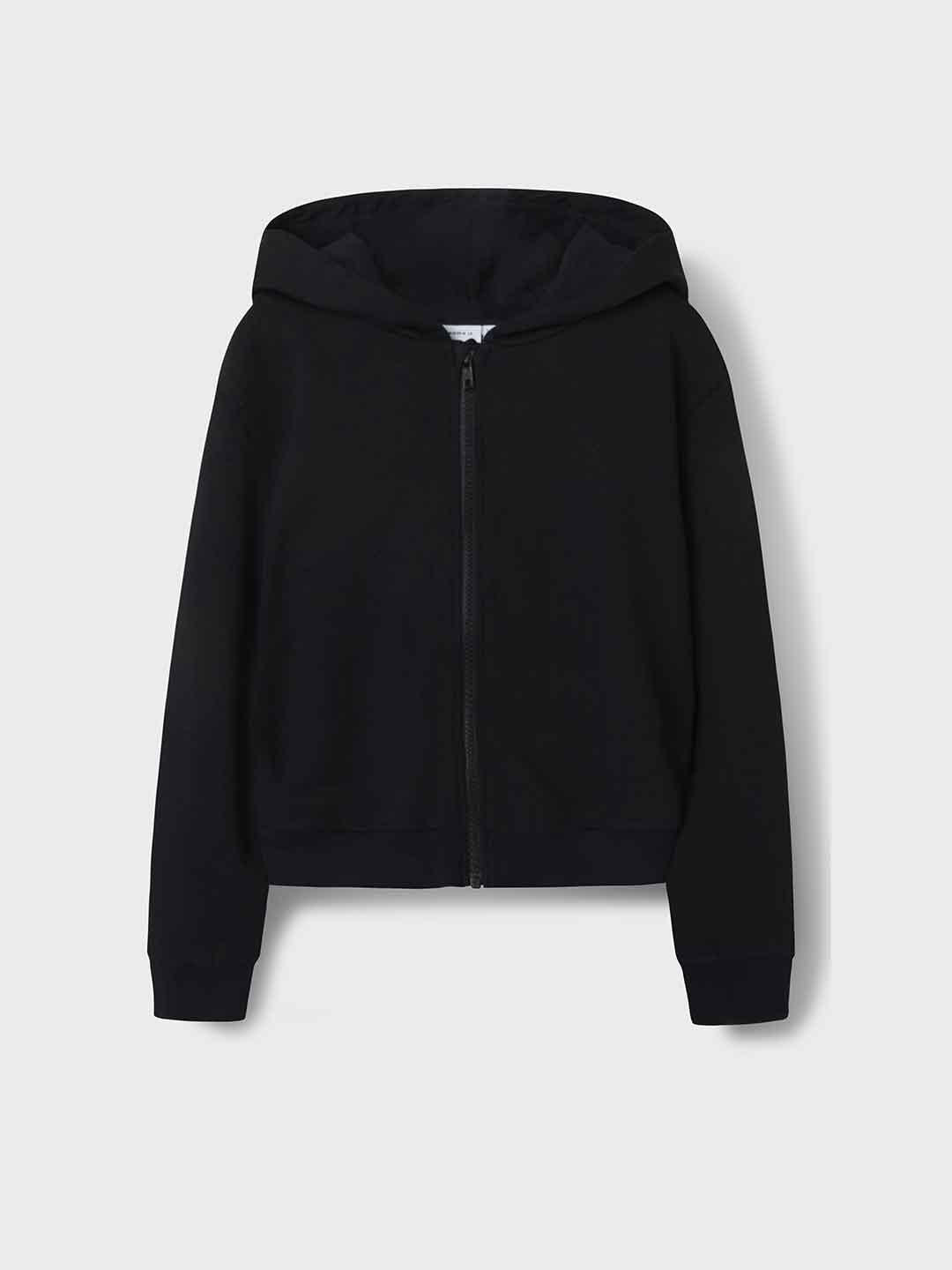 Name It felpa kids nero con zip e cappuccio