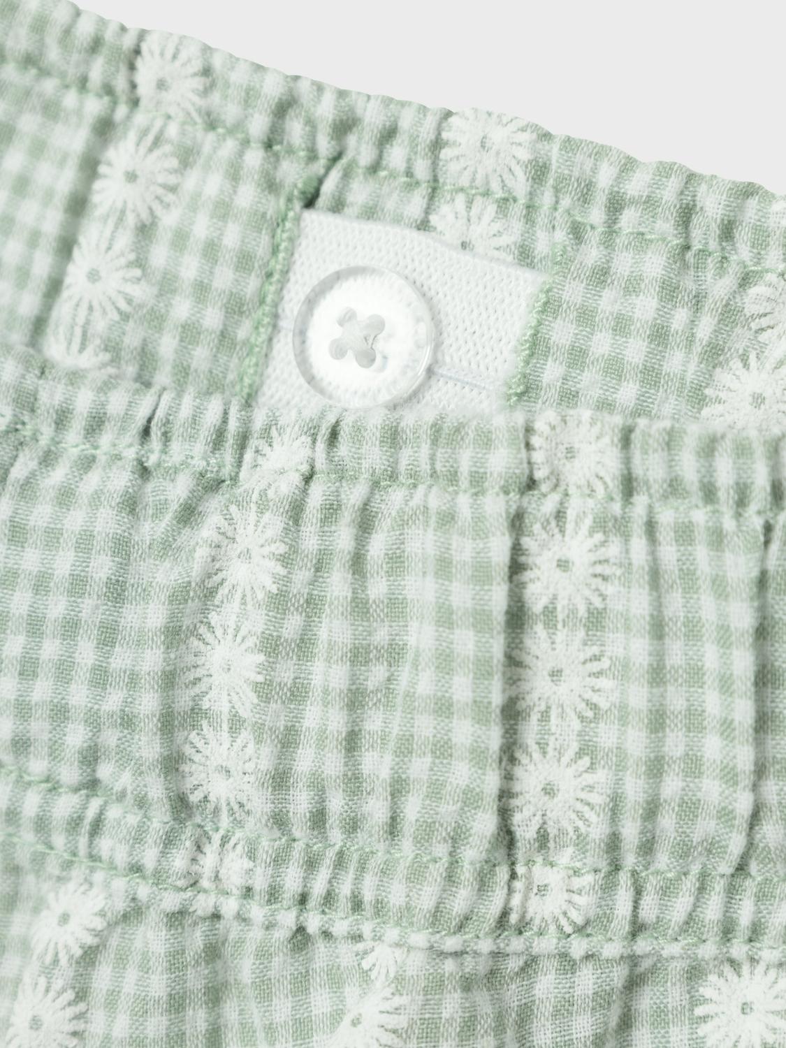 Name It pantaloni kids verde con margherite