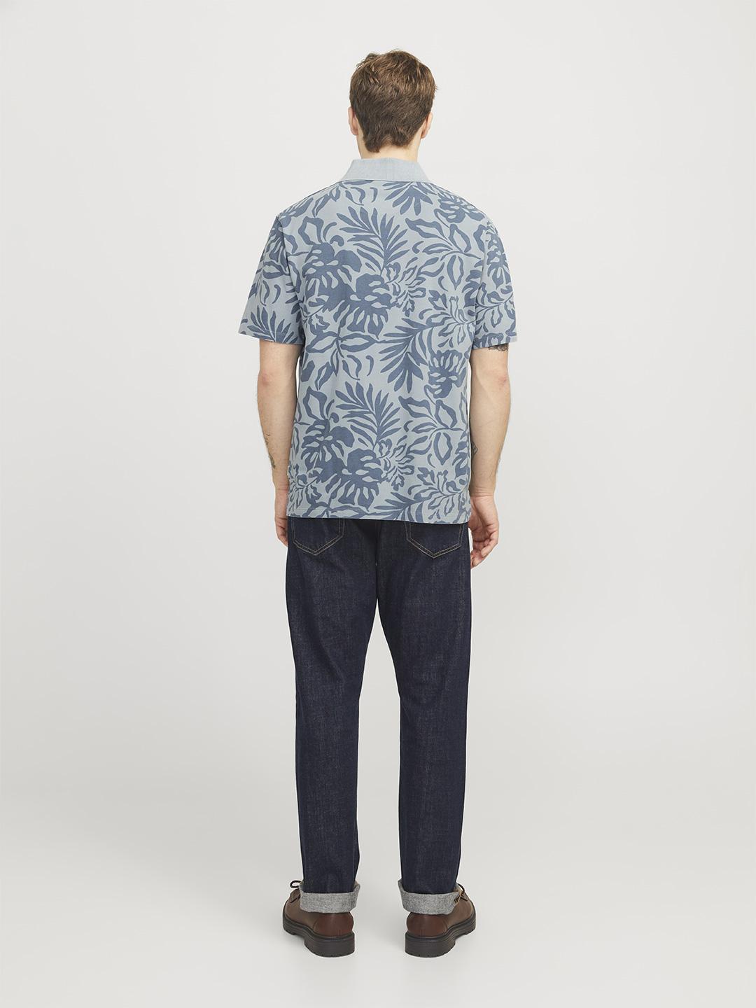 Jack & Jones polo azzurro a fantasia