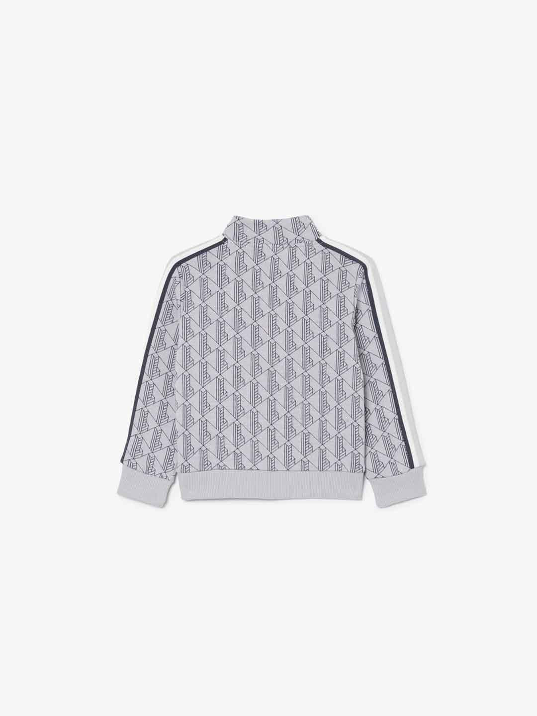 Lacoste felpa kids grigio multilogo