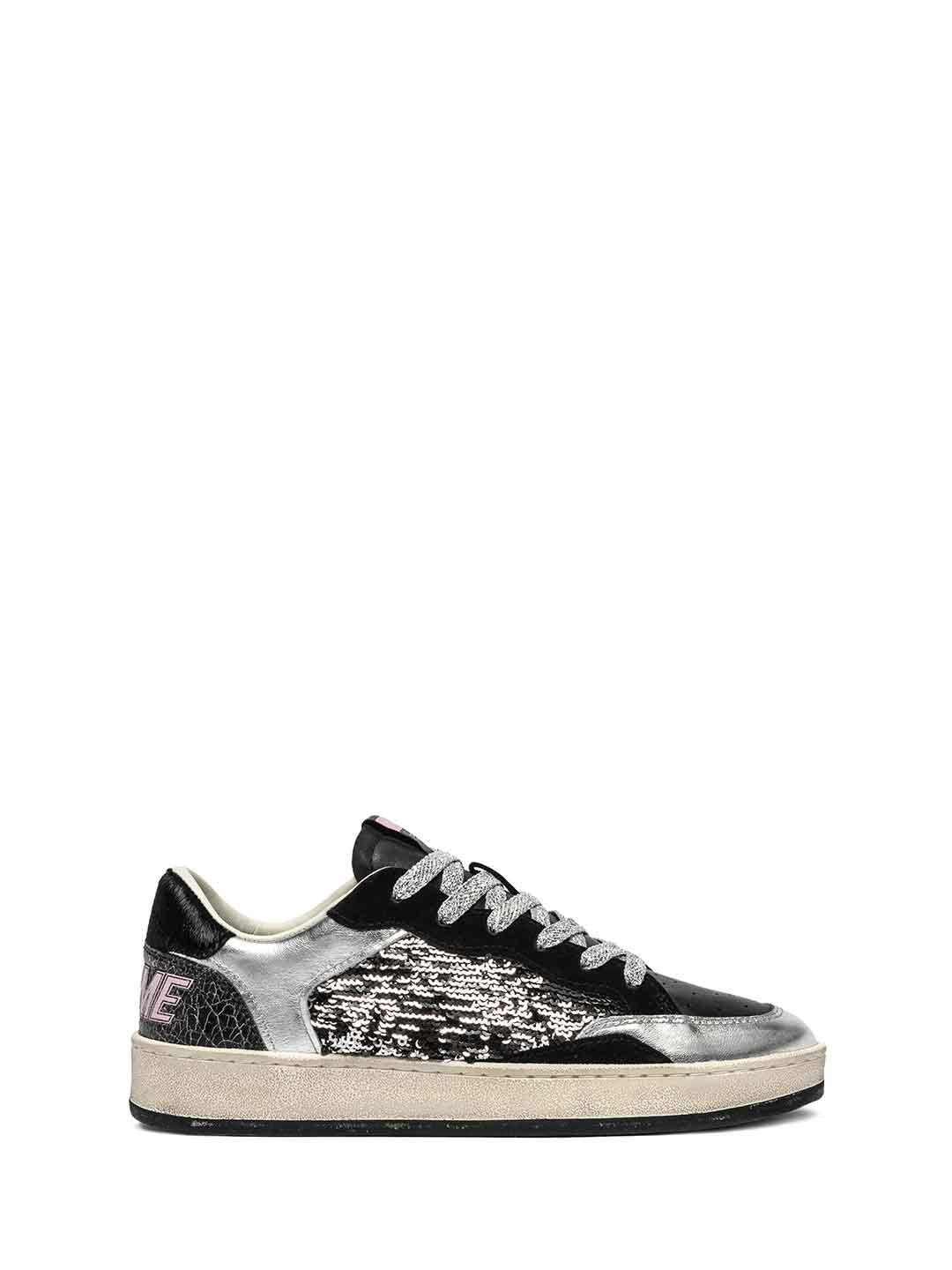Crime Chelsea sneakers nero con paillettes