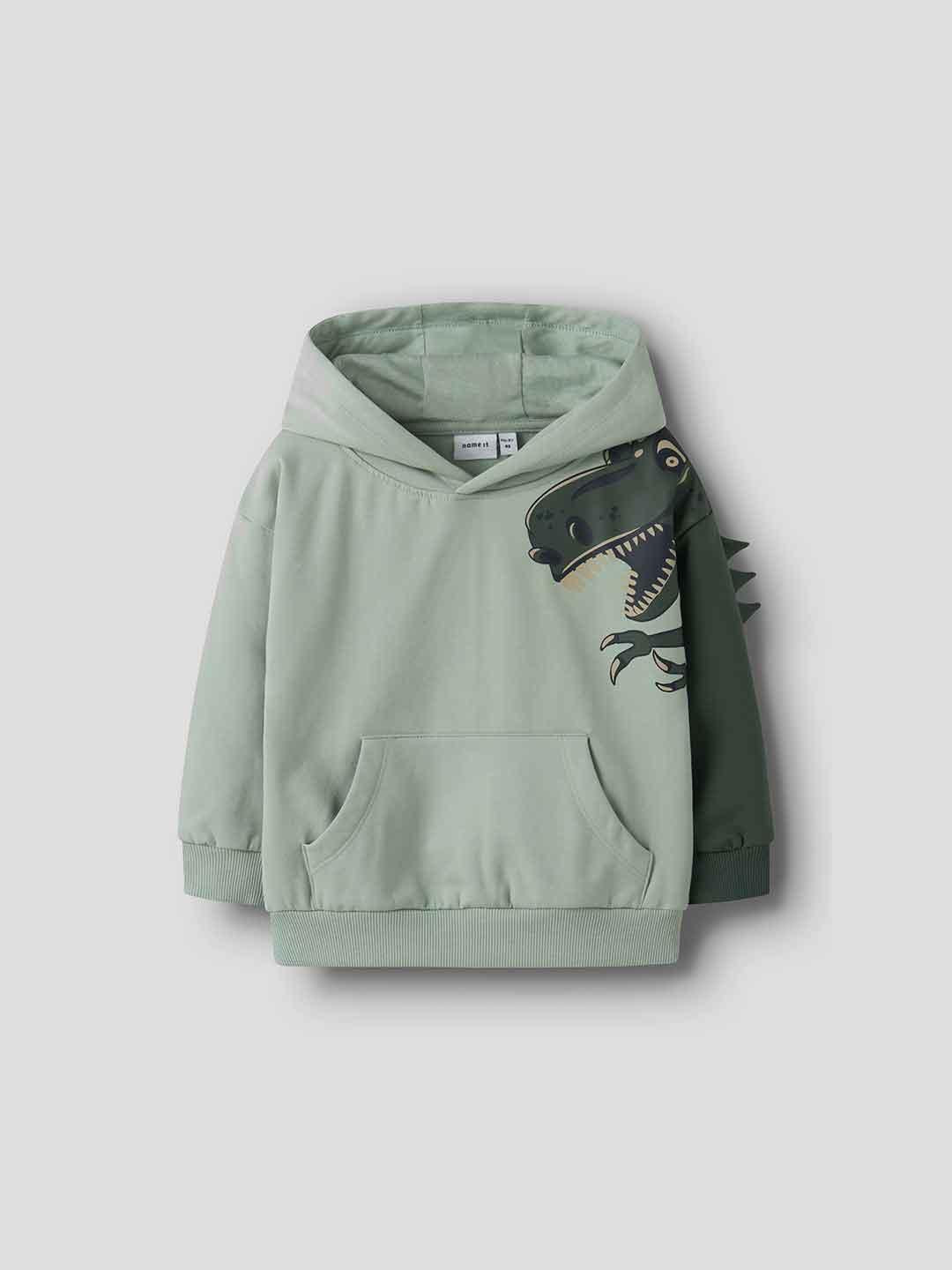 Name It felpa kids verde con dinosauro