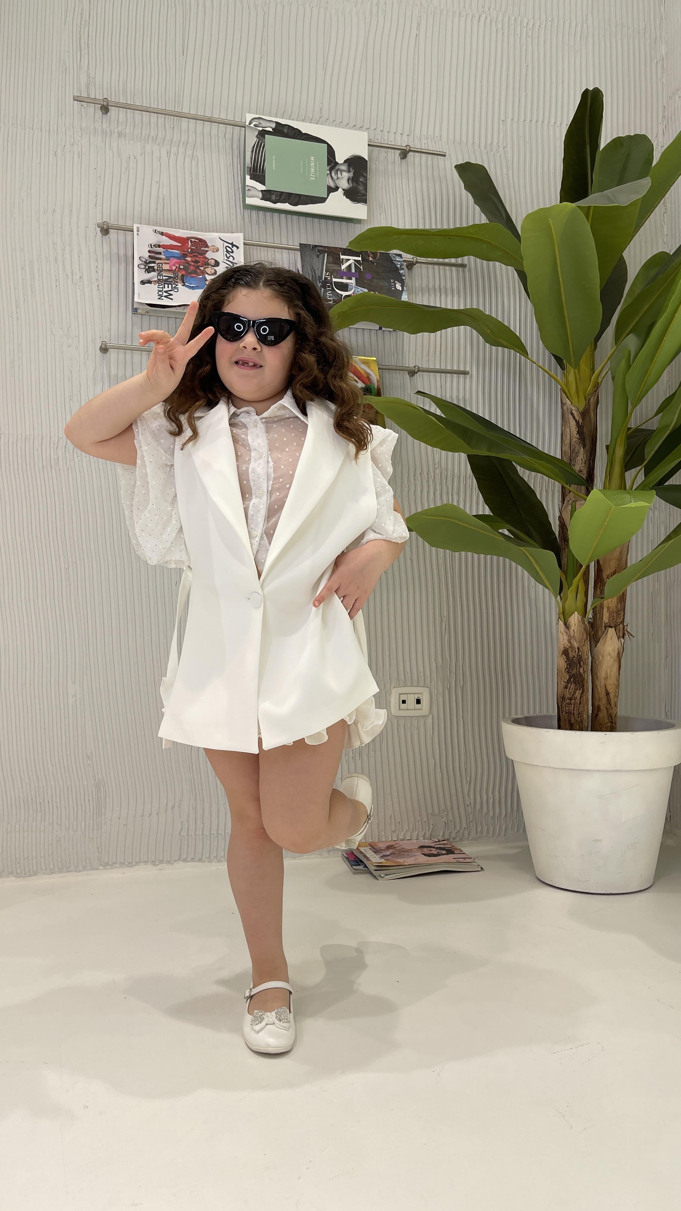 Marc Ellis camicia kids bianco crop
