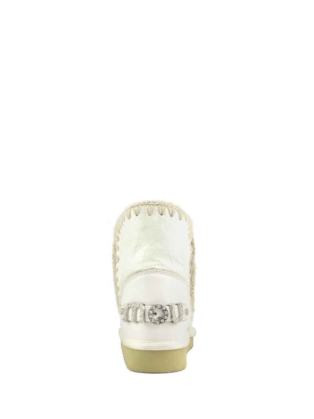 Mou Eskimo 18 Rhinestones stivale bianco con logo in strass