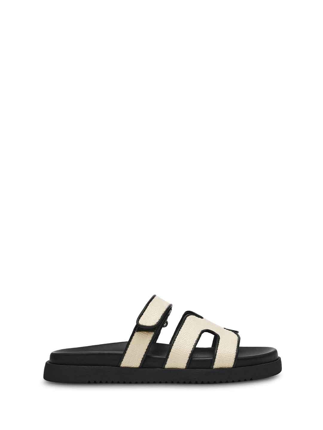 Steve Madden Missile sandali nero in rafia