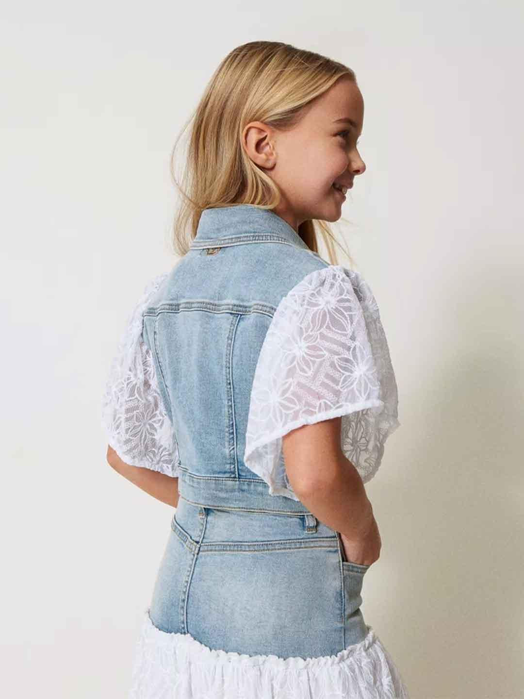 Twinset giacca kids in denim crop