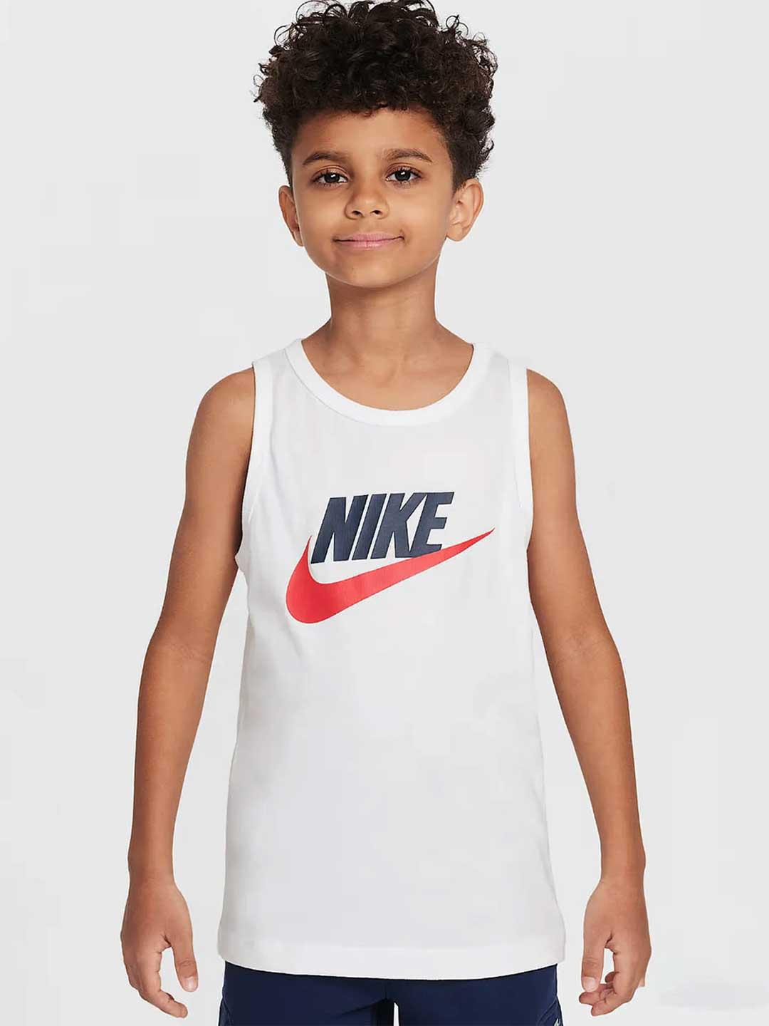 Nike canotta kids bianco con logo