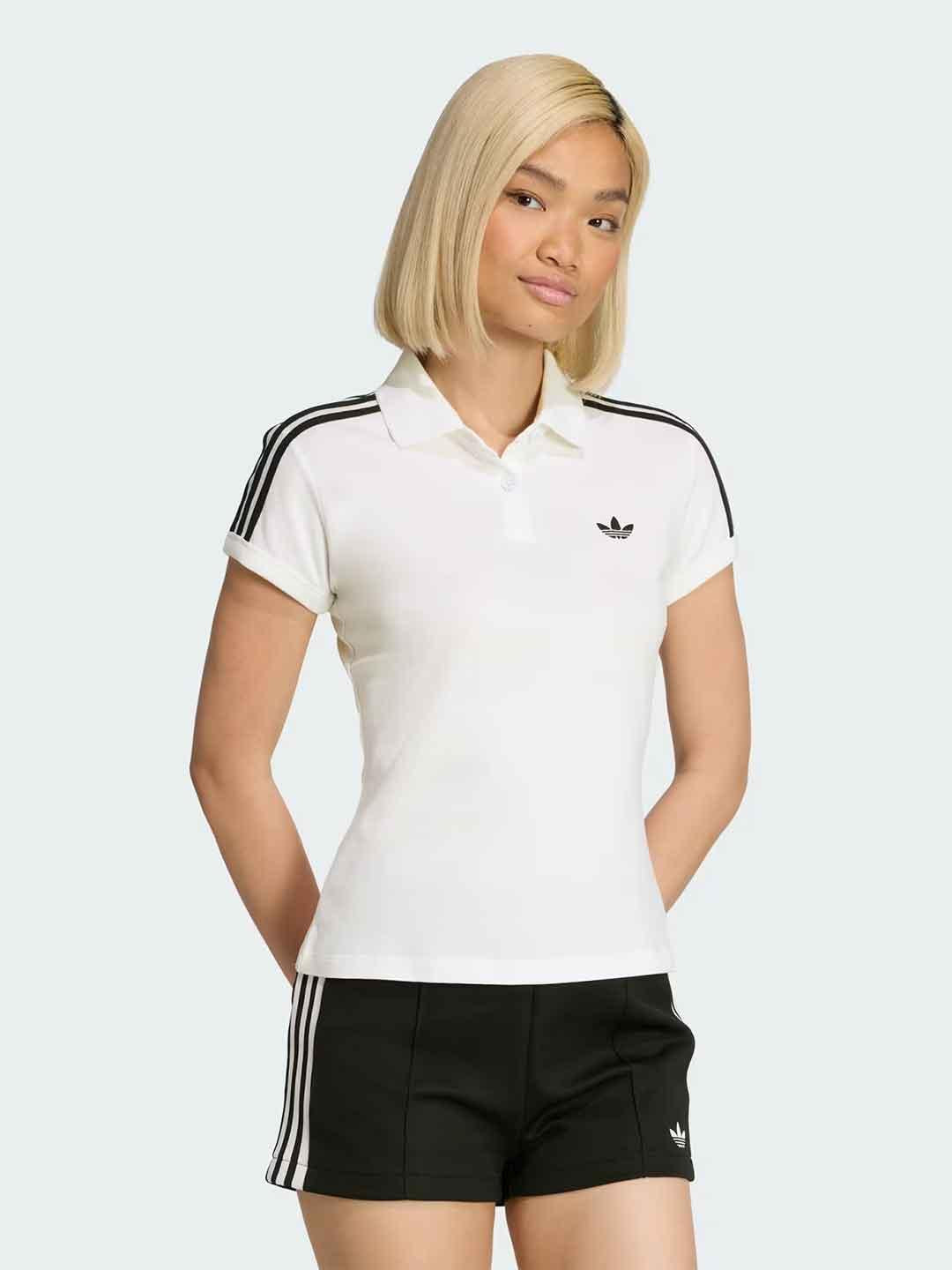 Adidas 3 stripes polo bianco