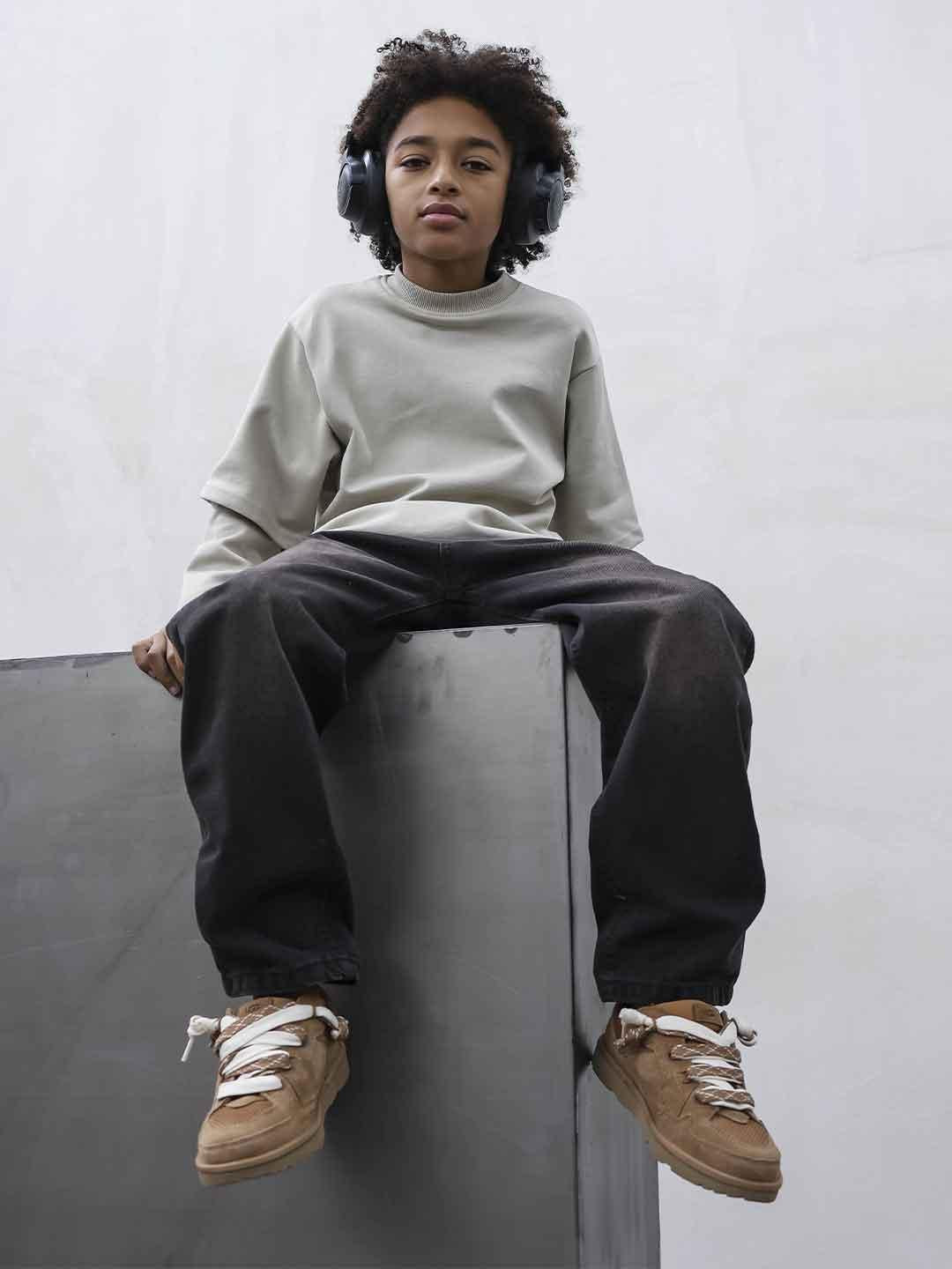 Present Day t-shirt kids beige manica lunga