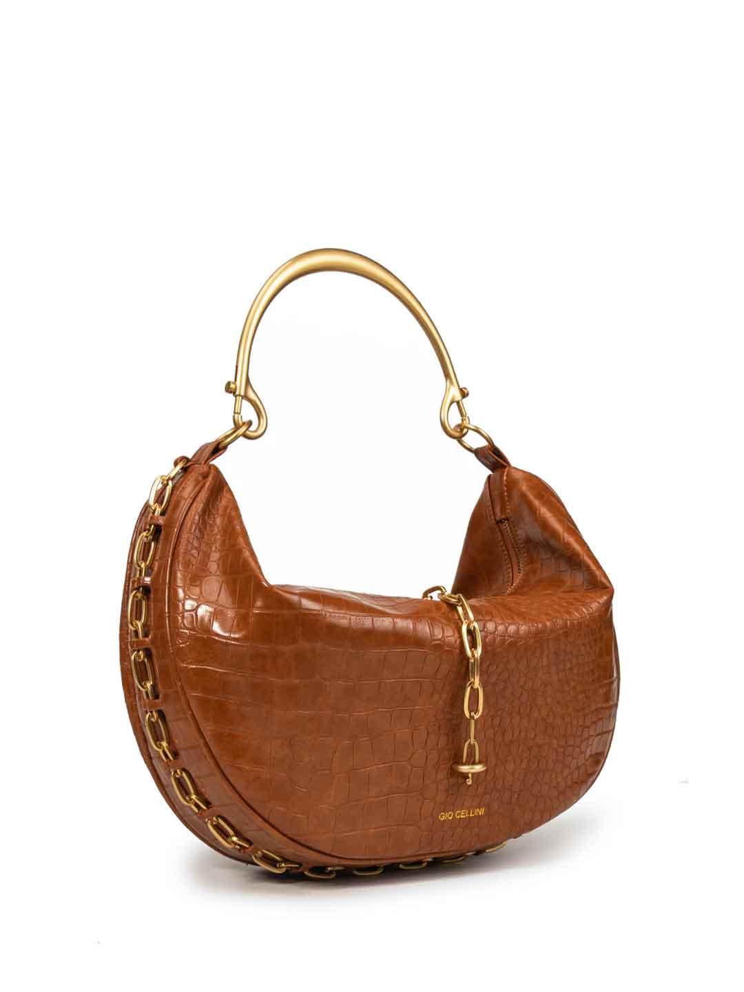 Gio Cellini Hobo borsa marrone pitonata