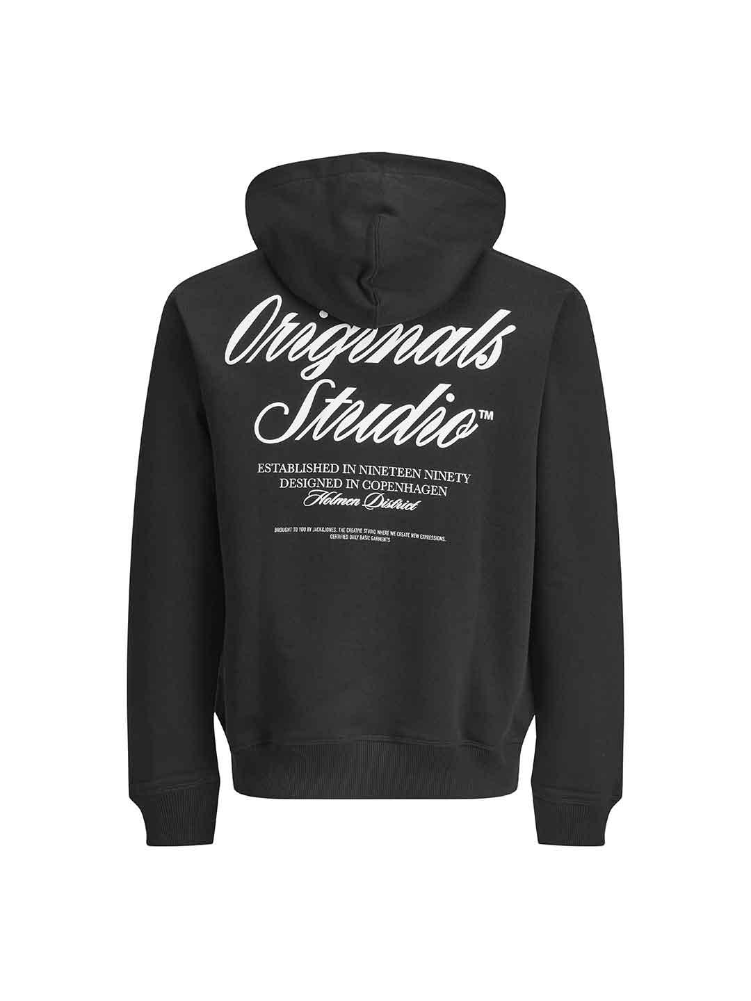Jack & Jones felpa nero con cappuccio