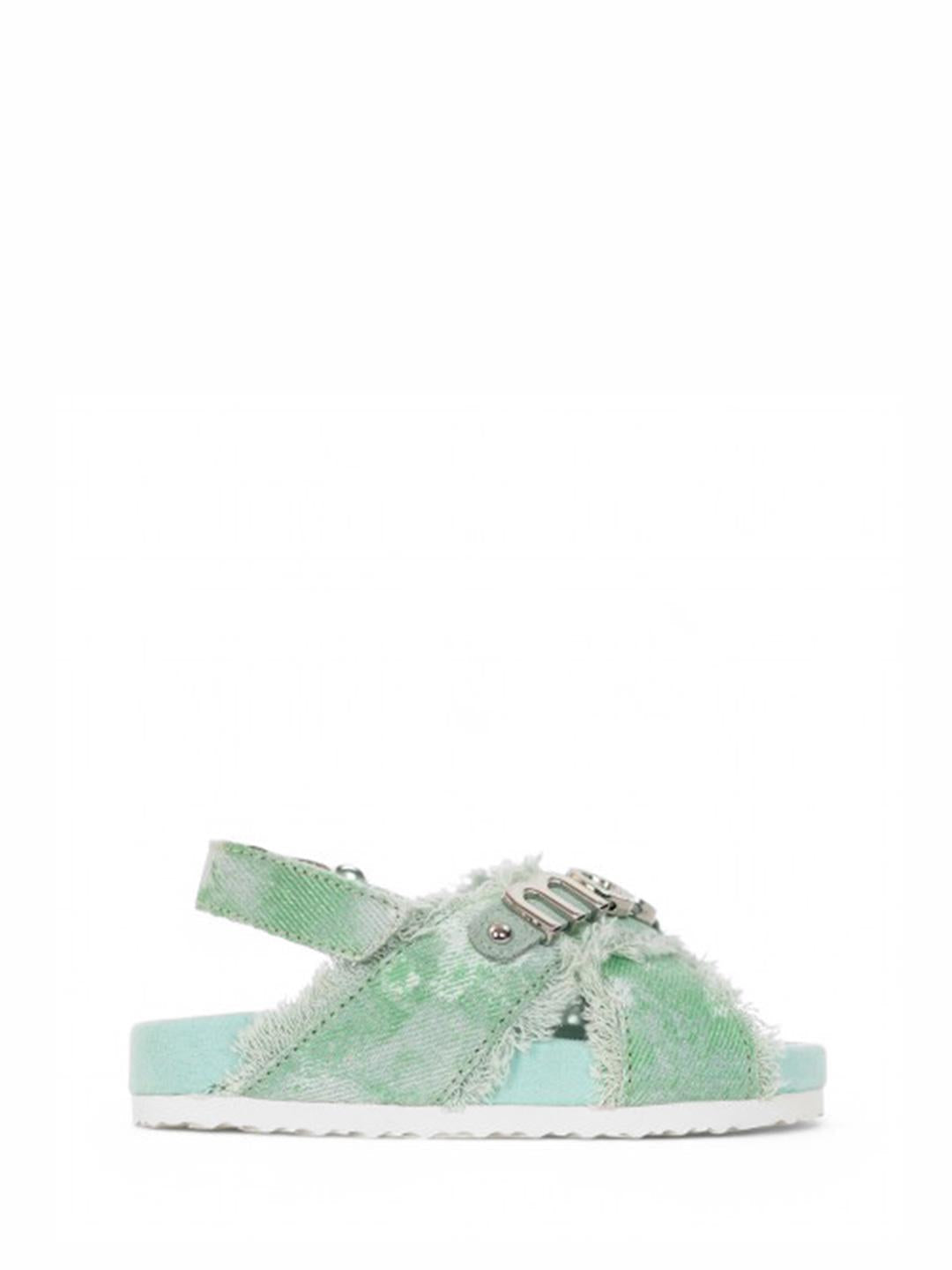 Mou Bio sandali kids verde in jeans