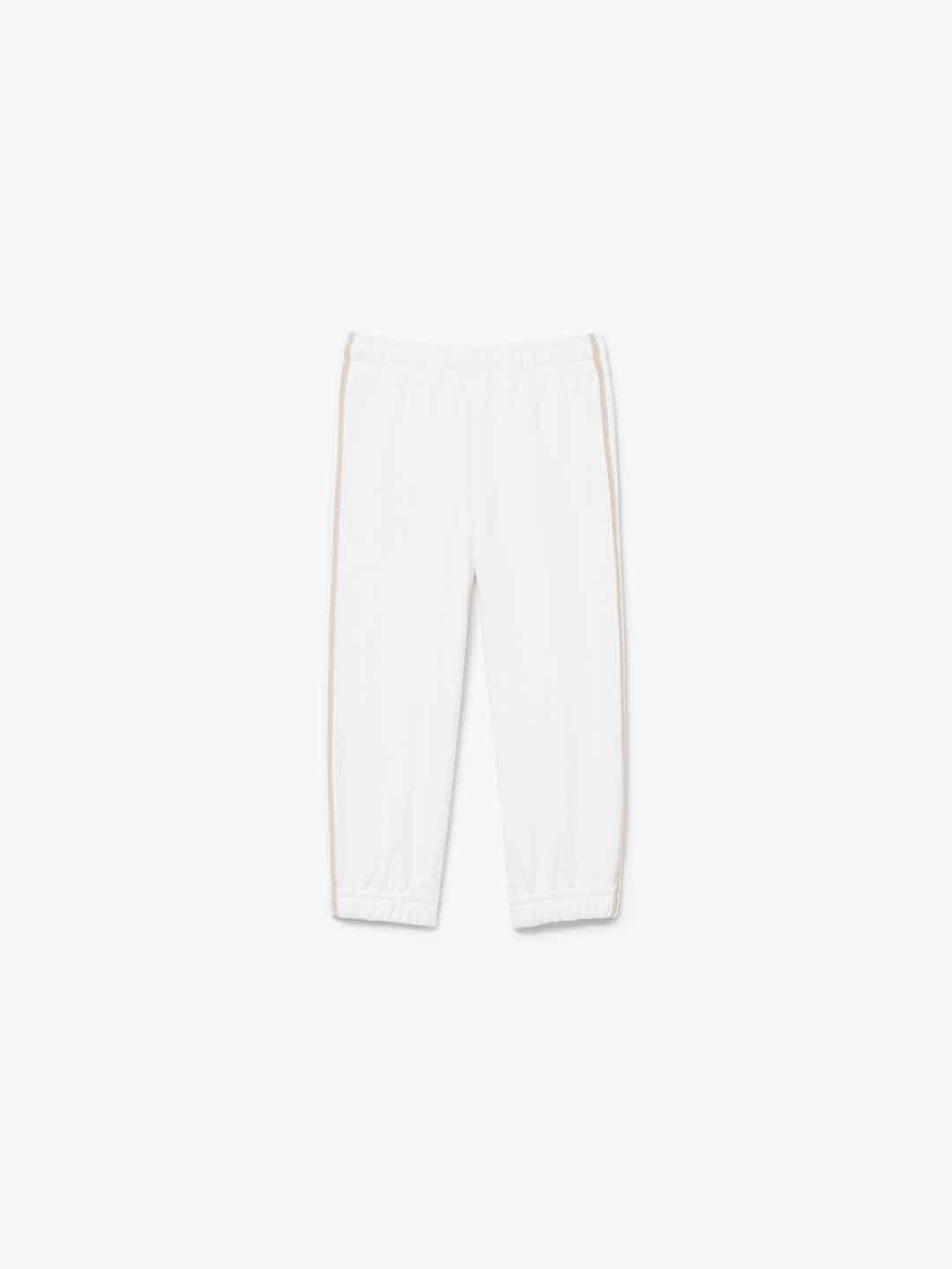 Lacoste pantalone kids panna con bande