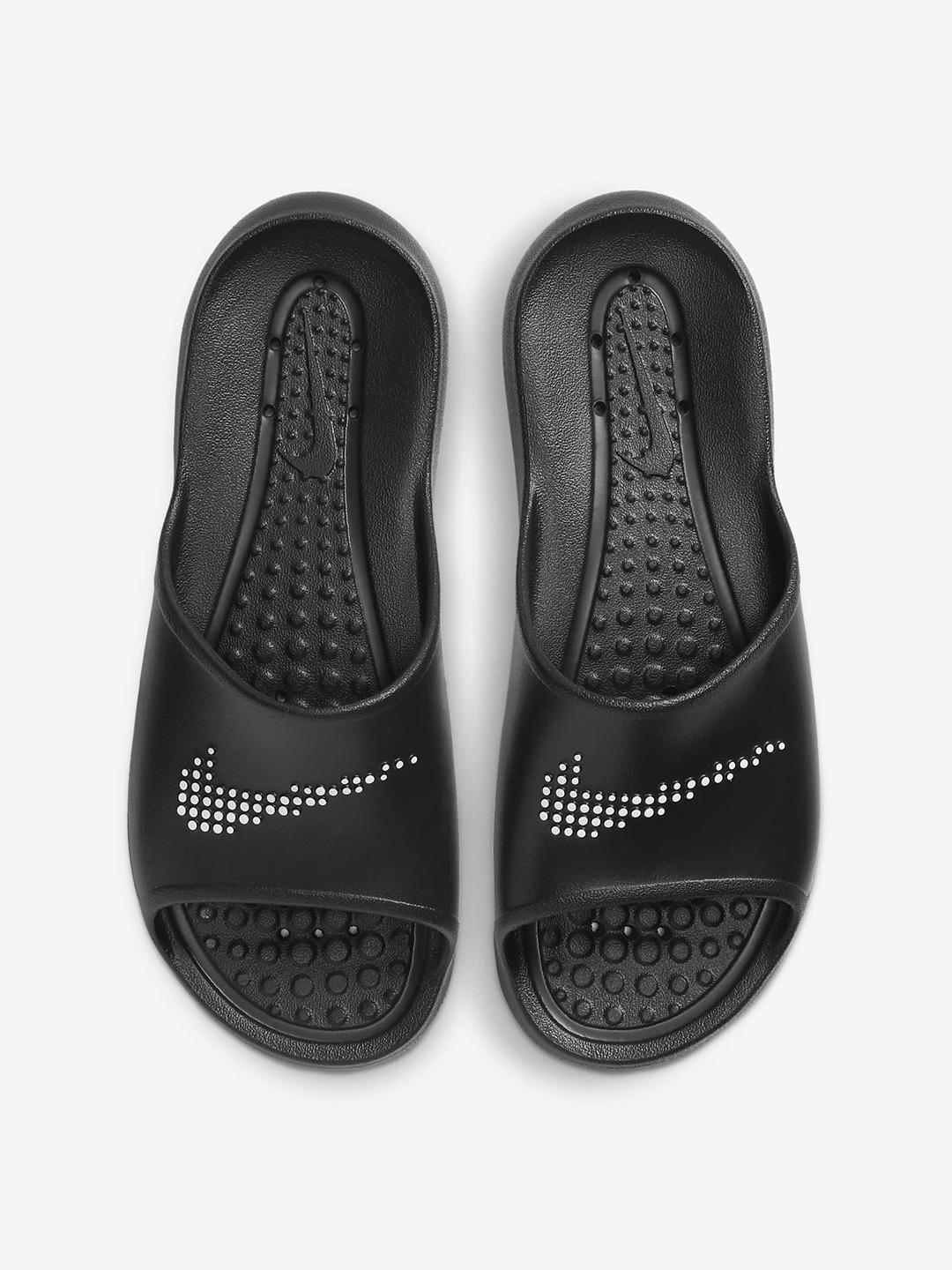 Nike Victori One ciabatta nero con logo bianco