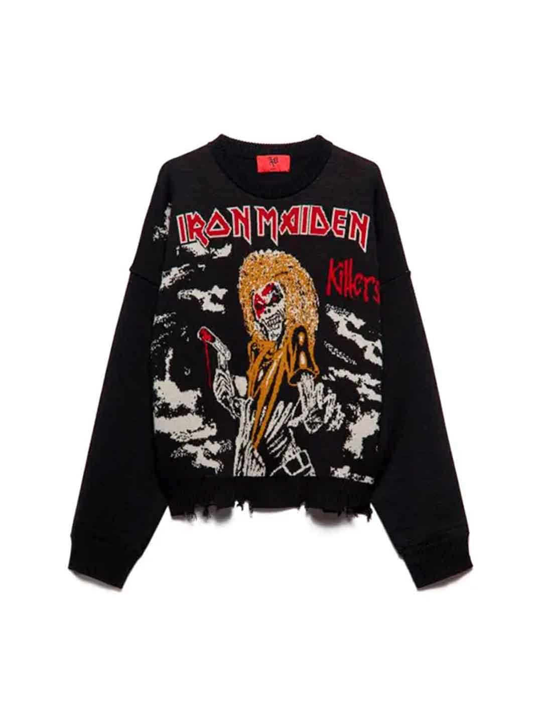 Aniye By maglione nero Iron Maiden
