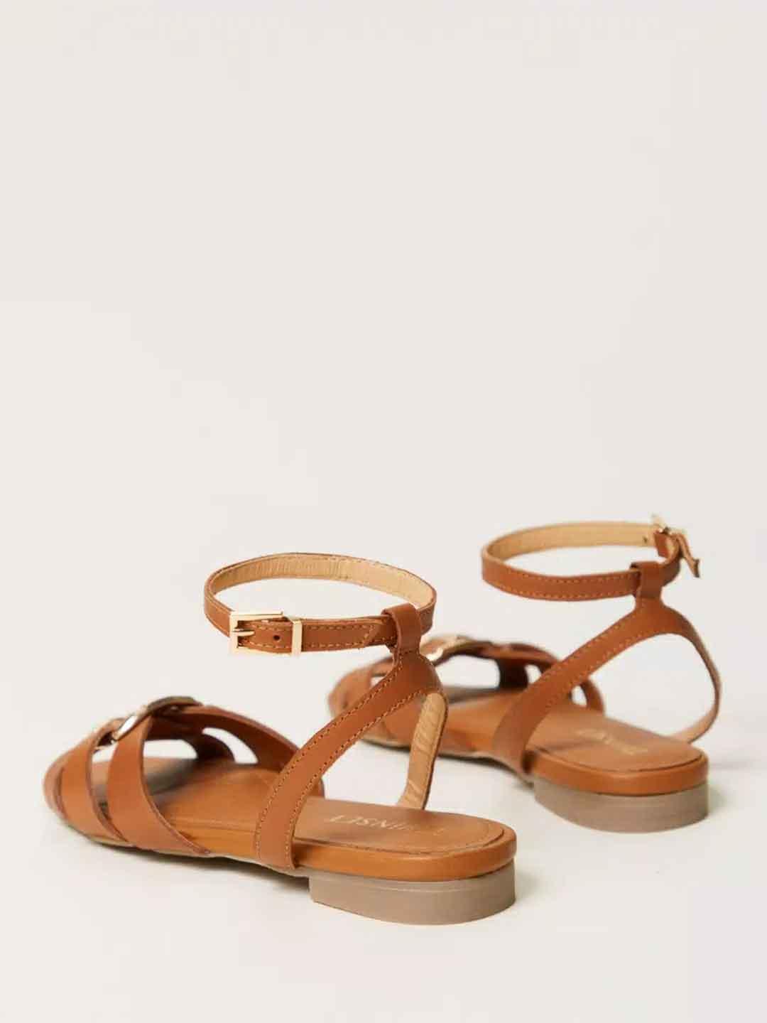 Twinset sandali kids cuoio in pelle