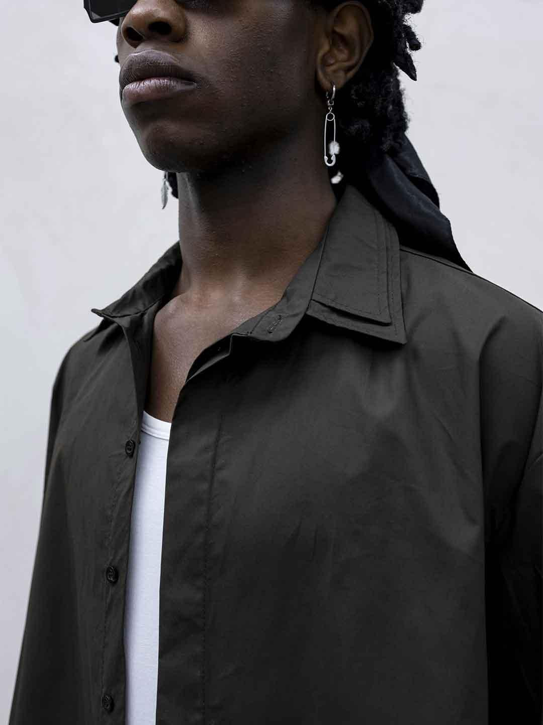 Tokyo camicia nero doppio colletto