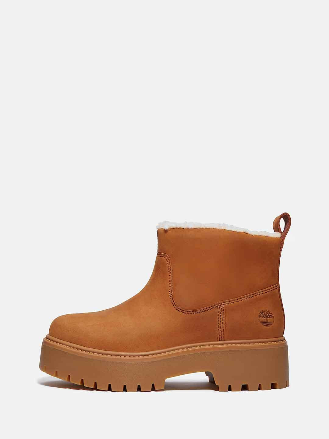 Timberland Stone Street anfibio beige con pelliccia