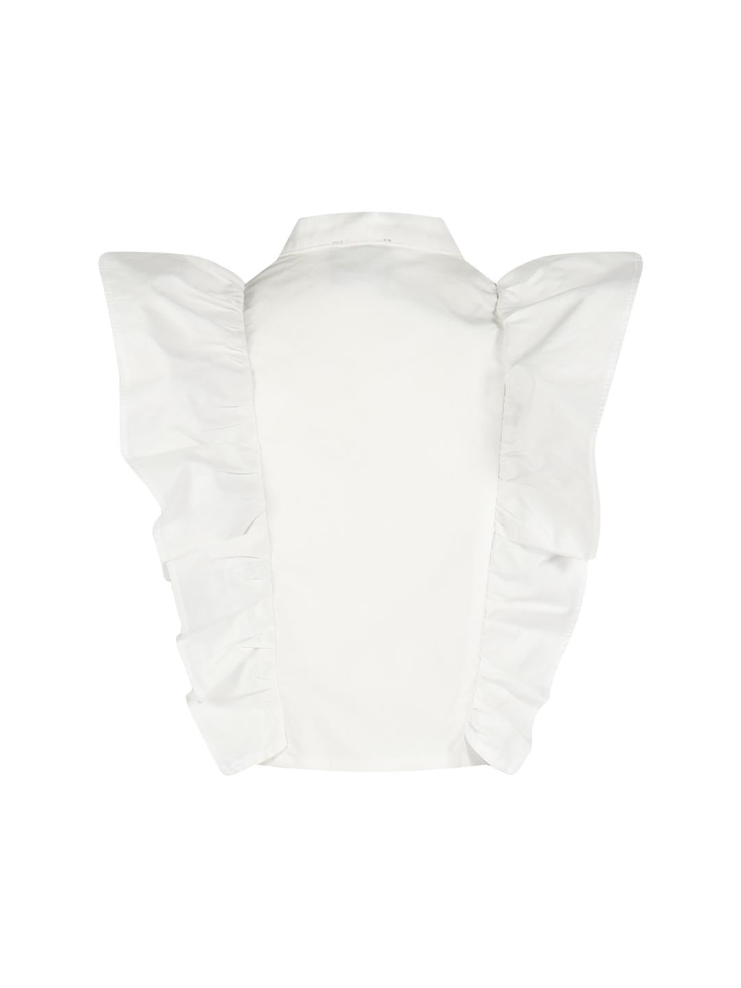 Marc Ellis camicia kids bianco con volant e logo