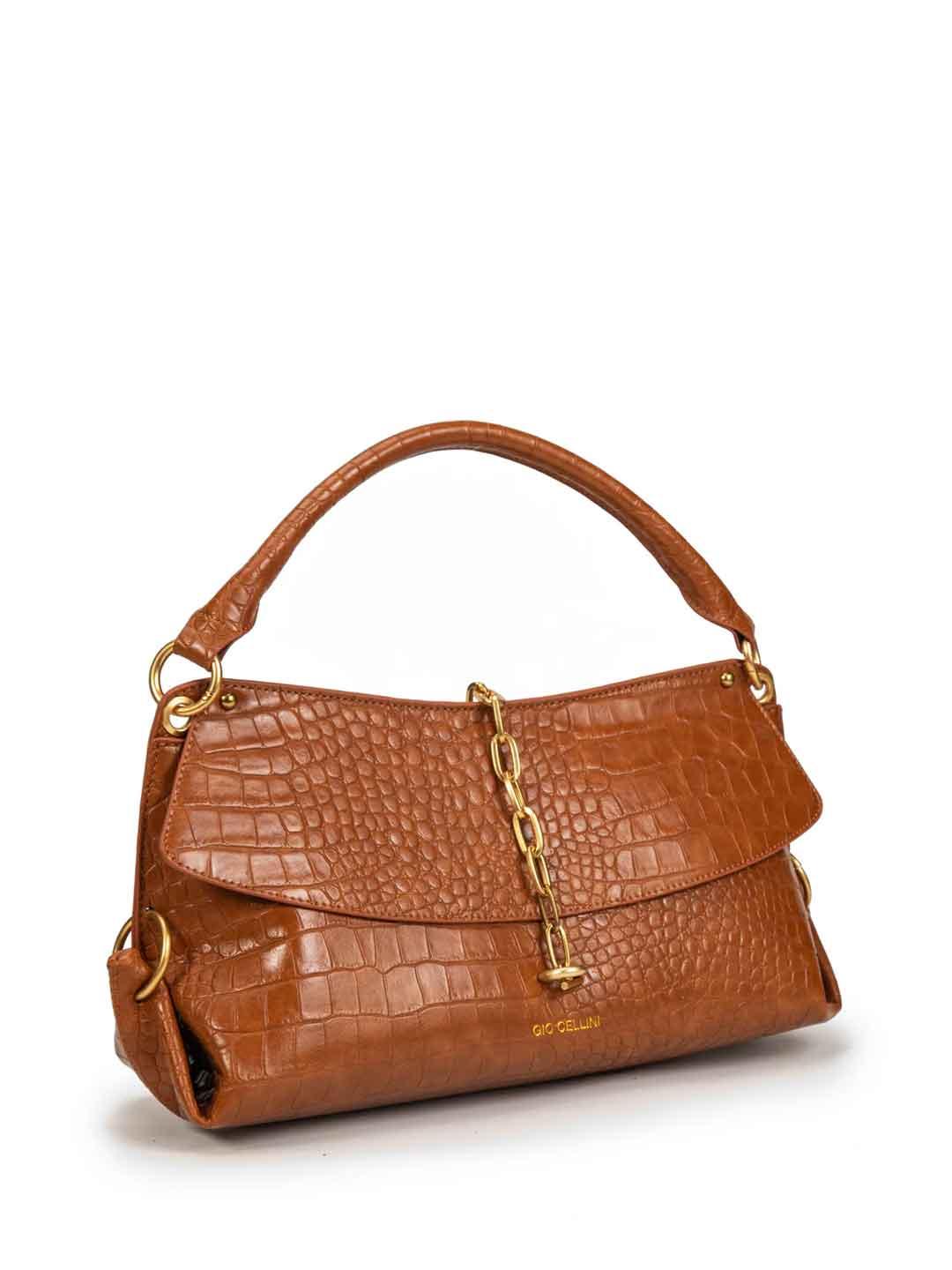 Gio Cellini borsa marrone pitonata