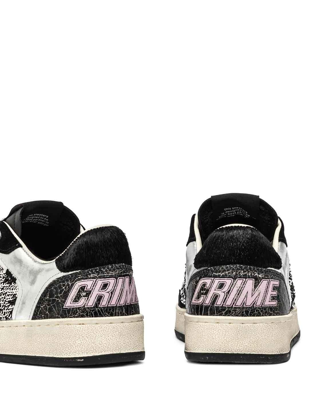 Crime Chelsea sneakers nero con paillettes