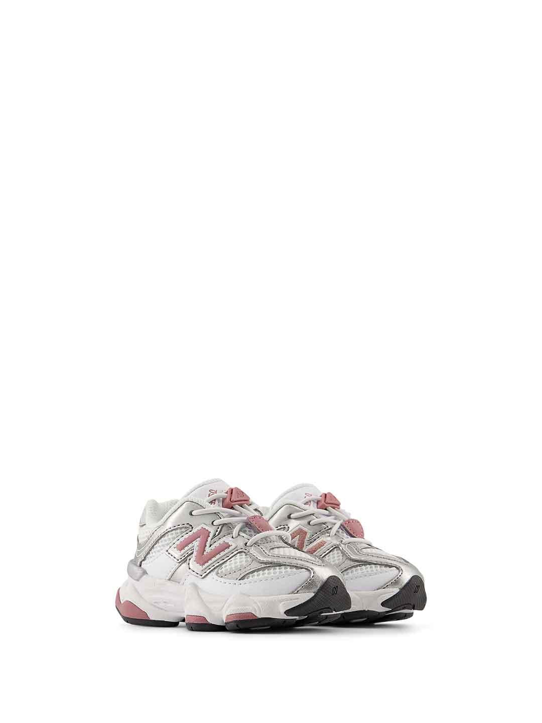 New Balance 9060 sneakers kids bianco con logo rosa