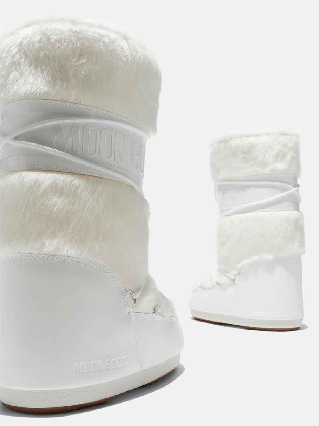 Moon Boot Icon stivale bianco con pelliccia
