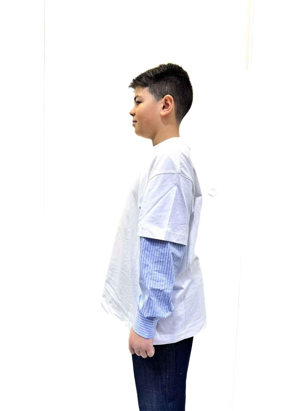 Im Brian t-shirt kids bianco manica lunga a camicia