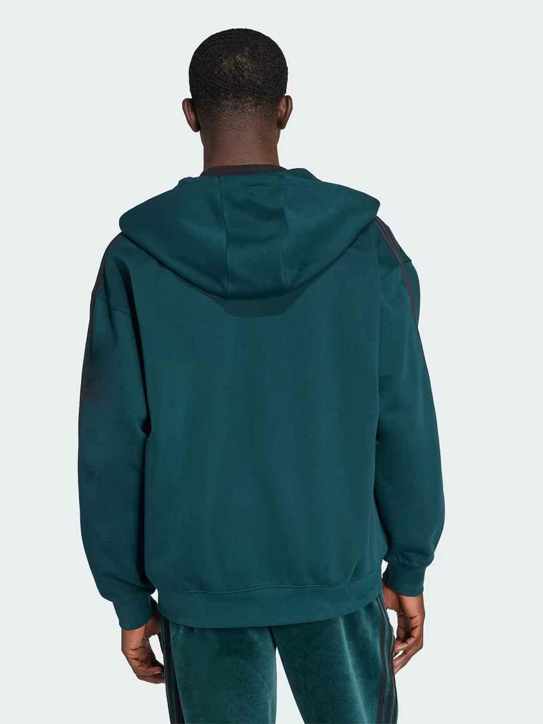 Adidas felpa verde con zip e cappuccio