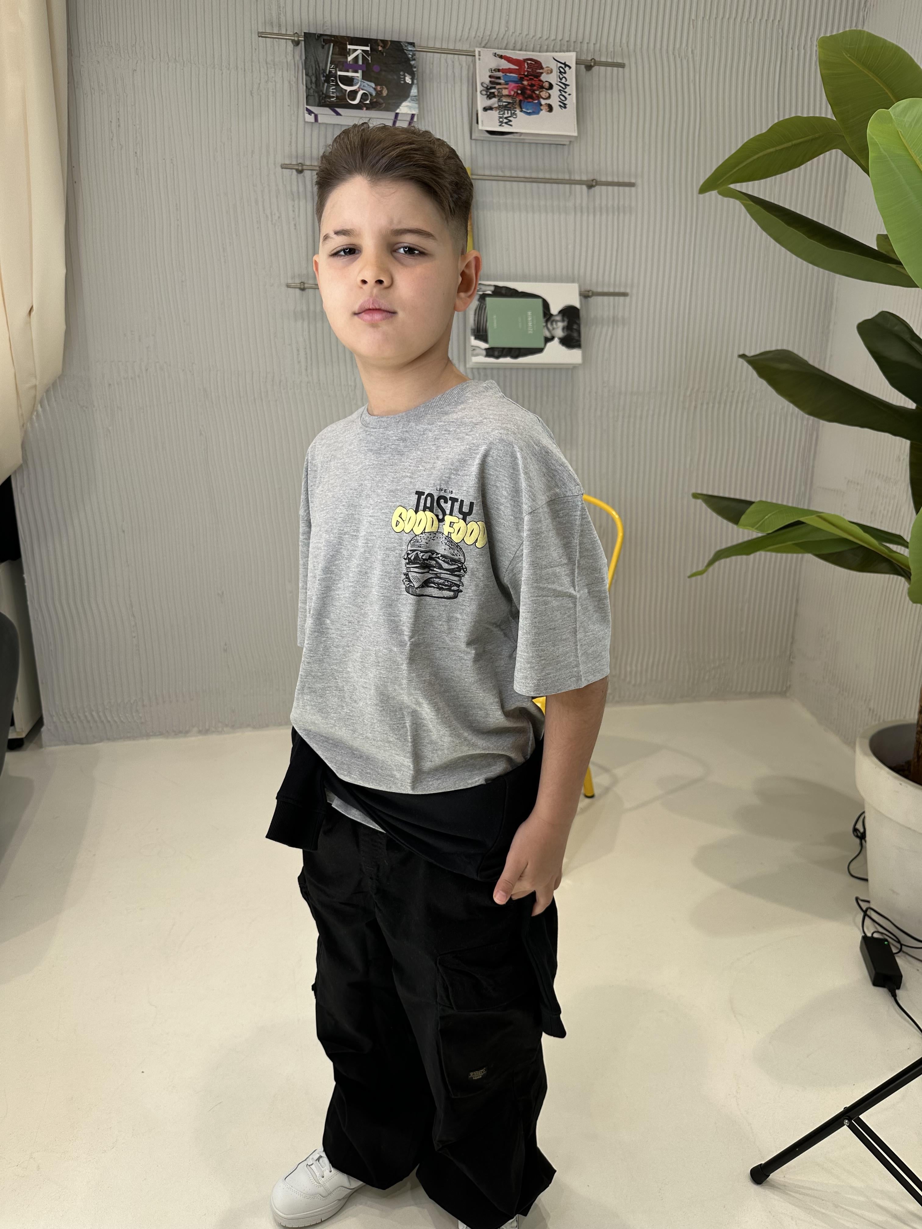 Name It t-shirt kids grigio con stampa