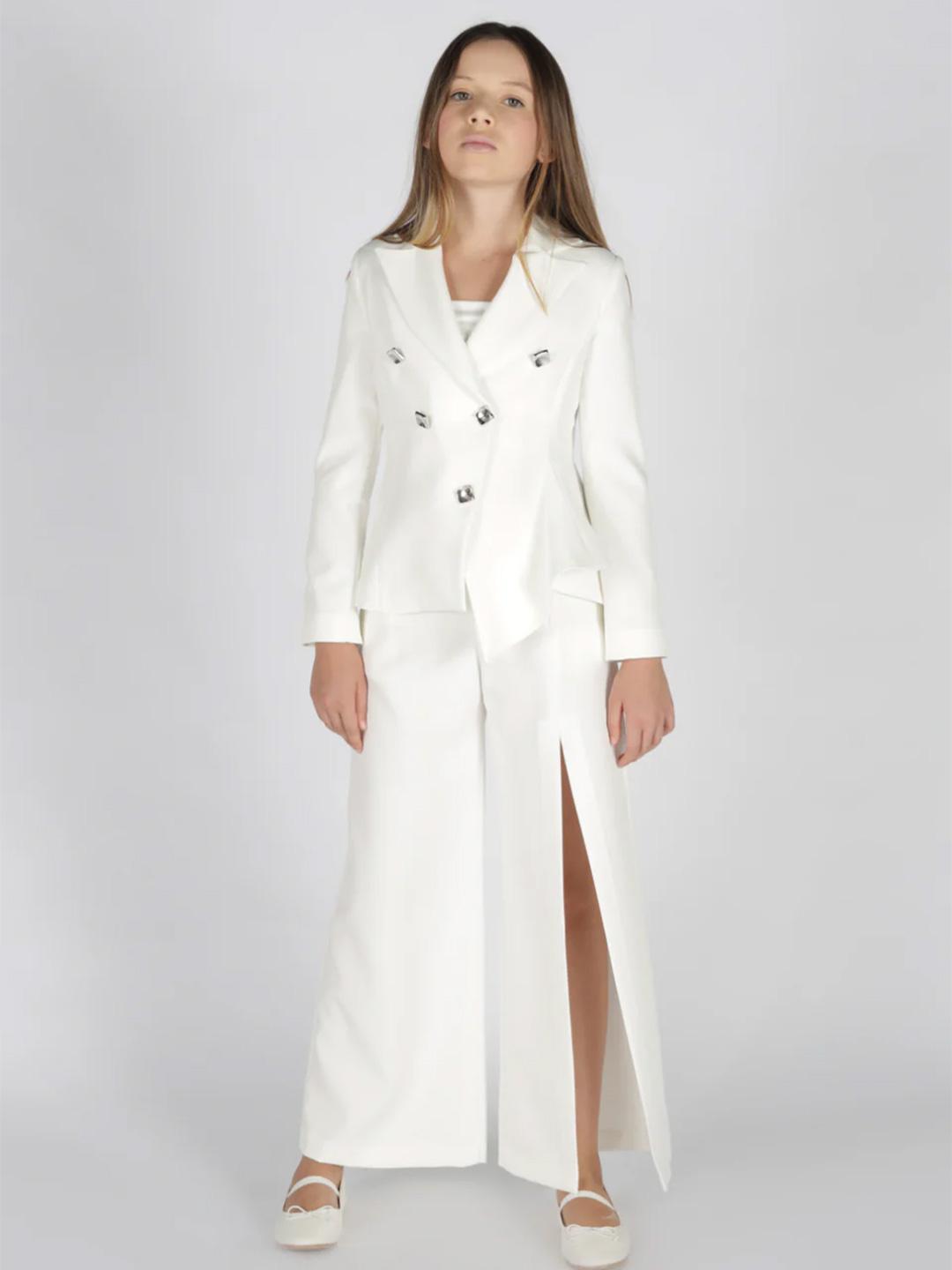 Fun & Fun pantalone kids bianco con spacco