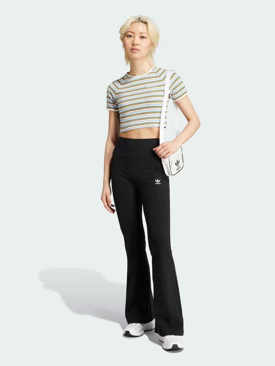 Adidas leggings nero a zampa