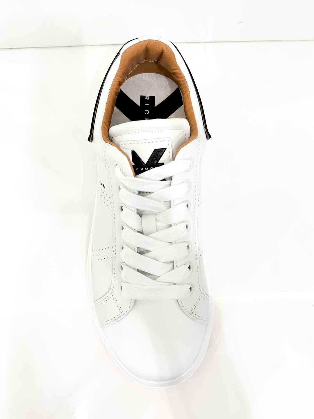 John Richmond 31017 C sneakers bianco con tab cuoio