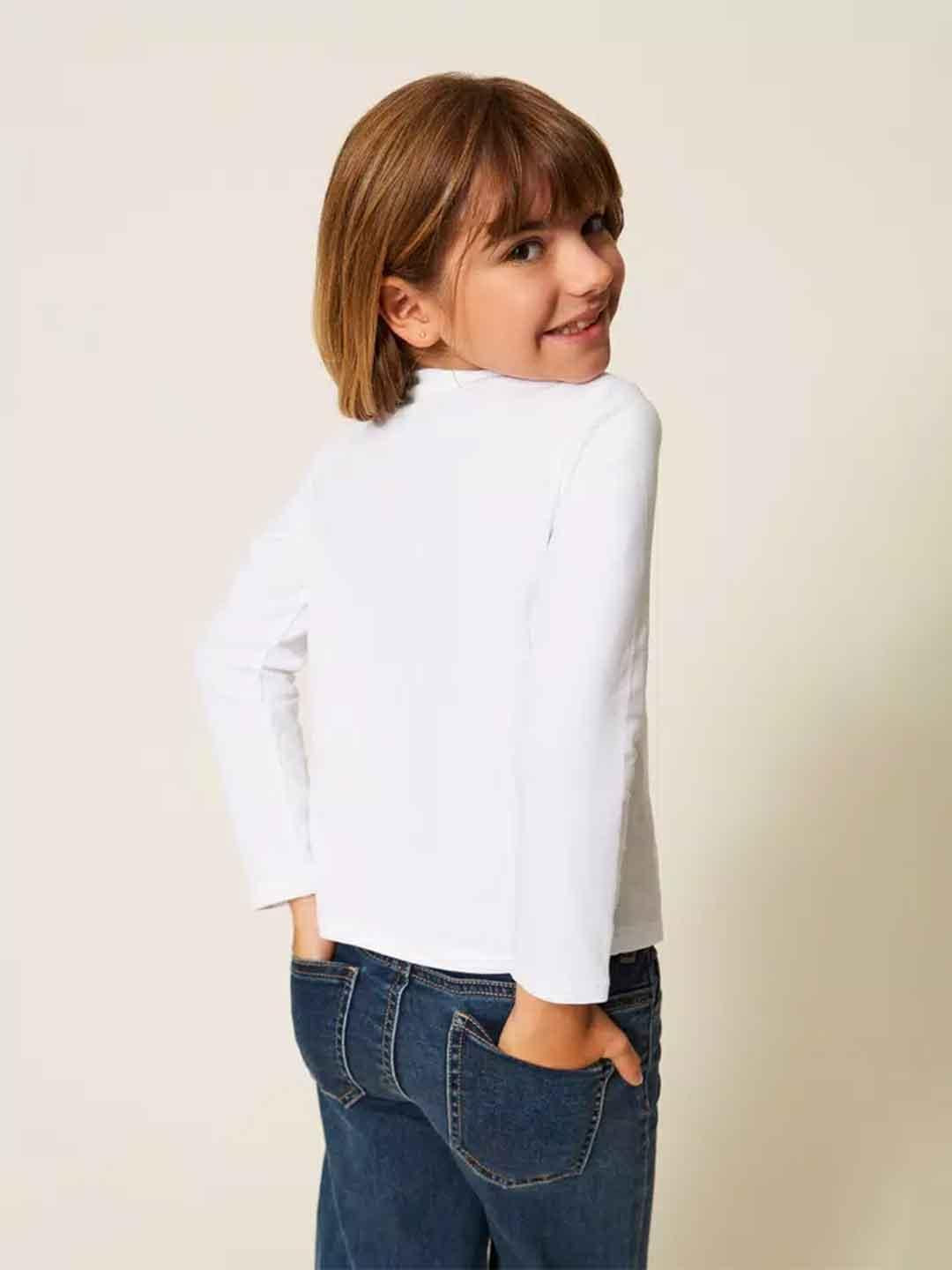 Twinset t-shirt kids bianco con stampa orsetto
