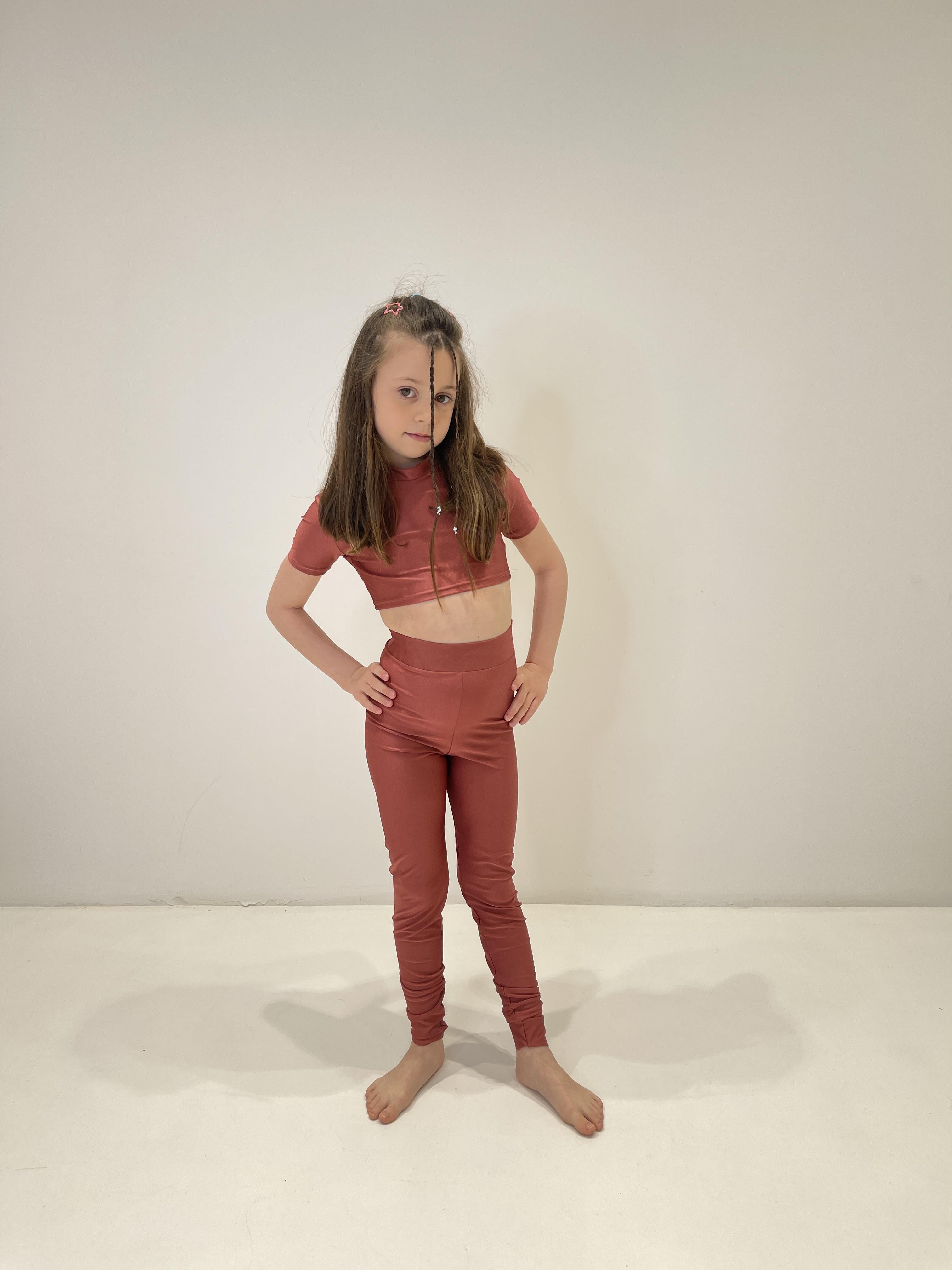 Island Coco maglia kids bronzo crop