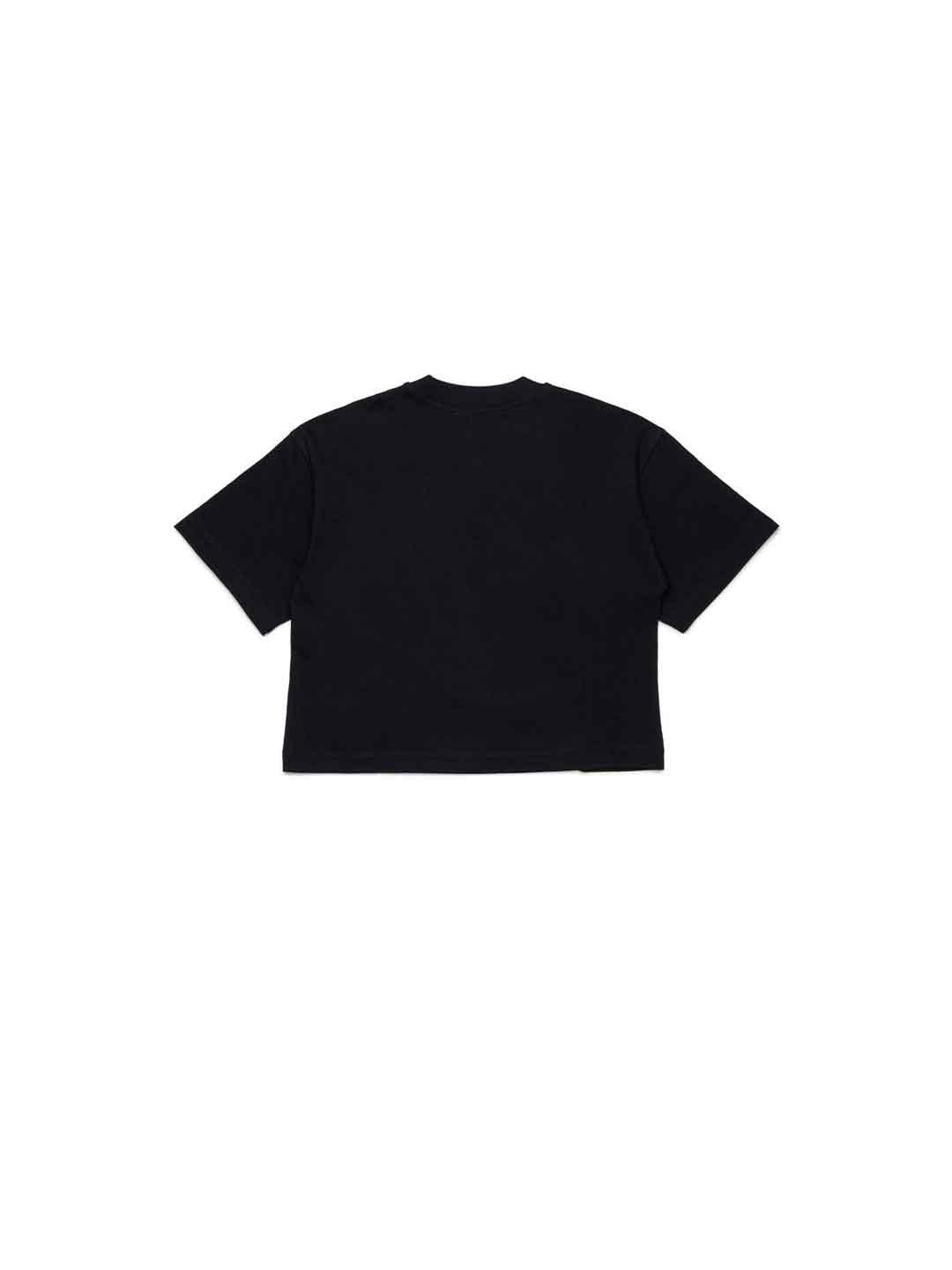 Diesel Tixan t-shirt nero crop con logo centrale